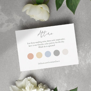 Summer Colour Dot Wedding Attire Dress Code  Enclosure Card