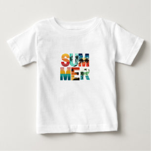 Summer Colourful Modern White baby tshirts