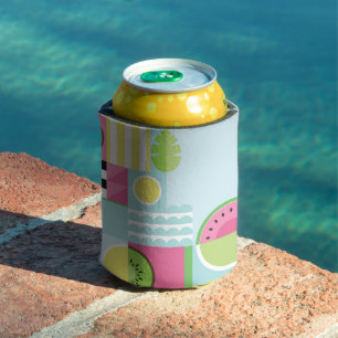 Summer colourful mosaic, watermelon kiwi fruit  can cooler