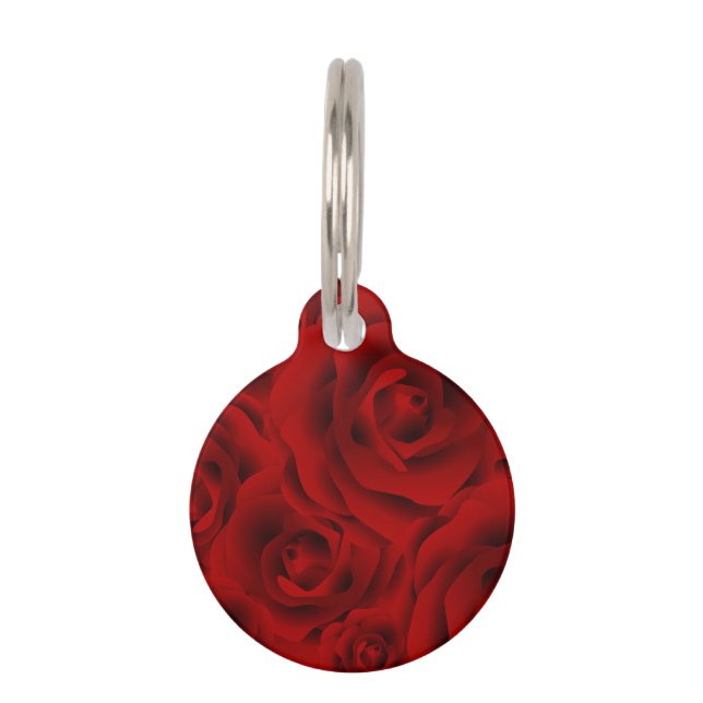 Summer colourful pattern rose pet tag (Front)