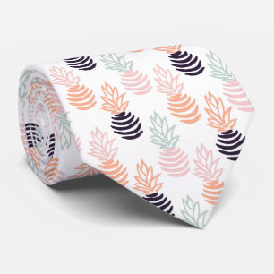 Summer colourful pineapple fruit pattern tie