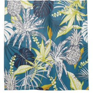 Summer colourful tropical forest leaves and fruits