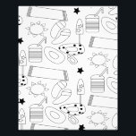 Summer Colouring Mat Beach Theme Photo Print<br><div class="desc">Poster with Summer fun for colouring</div>