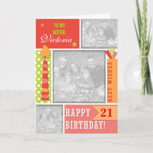 Summer Colours Birthday Personalized Photocard Card