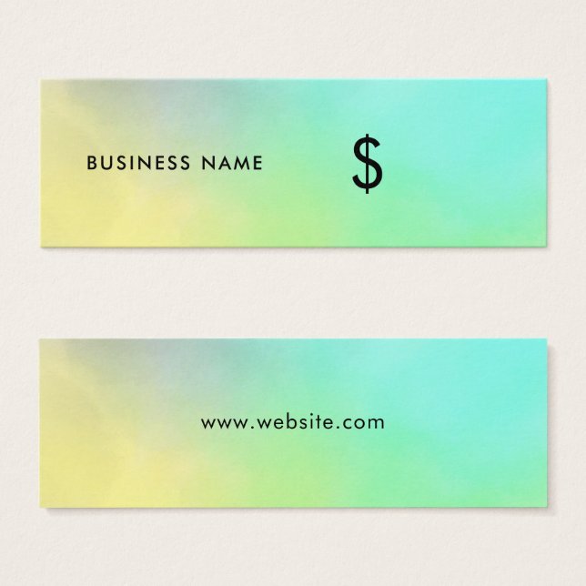 Summer Colours Bright Colourful Modern Price Tag (Front & Back)