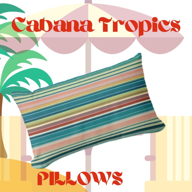 Summer Colours Stripes    Lumbar Pillow (Creator Uploaded)