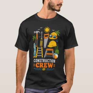 Summer Construction Crew Funny Beach Tropical Work T-Shirt