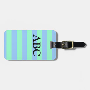 Summer Cool (Classic Blue and Green Stripes) Luggage Tag