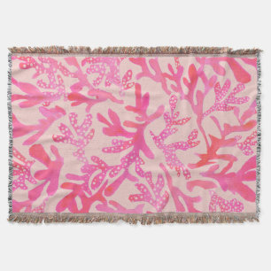 Summer Coral Pattern Throw Blanket