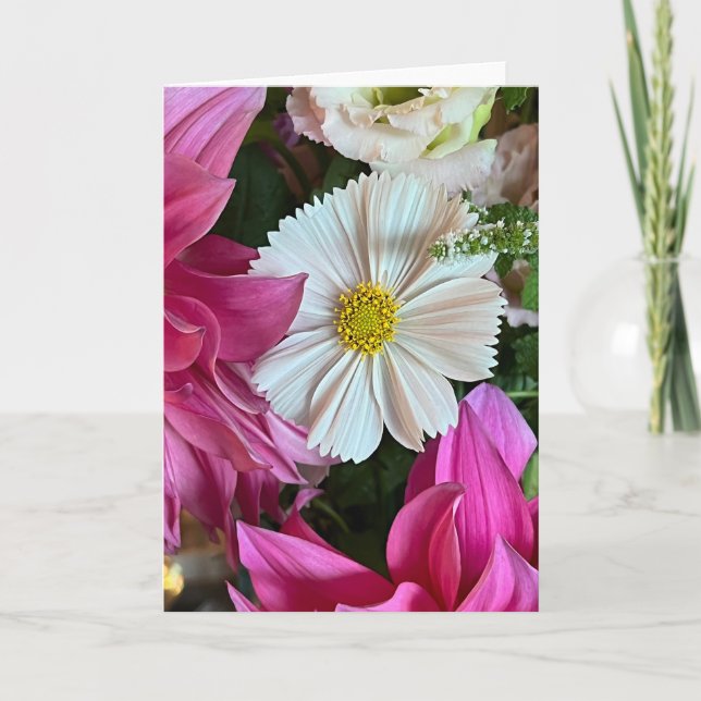 Summer Cosmos Blank Note Card (Front)