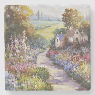 Summer Cottage Fine Art Stone Coaster