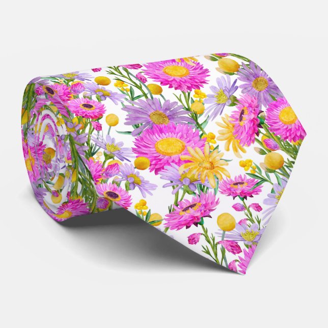 Summer Cottage Garden White Tie (Rolled)
