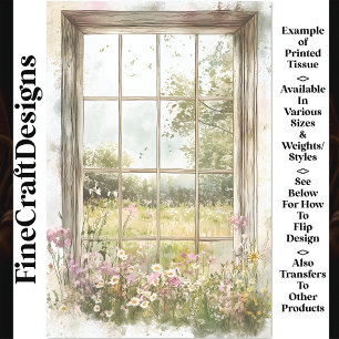 Summer Countryside & Wood Window AN6 Decoupage Tissue Paper