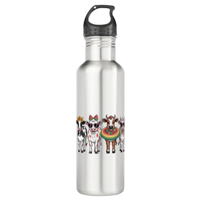 Summer Cows , Beach Farm 710 Ml Water Bottle (Front)