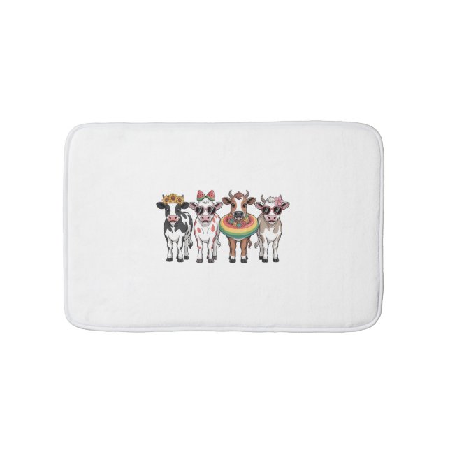 Summer Cows , Beach Farm Bath Mat (Front)