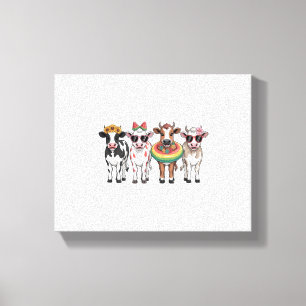 Summer Cows , Beach Farm Canvas Print