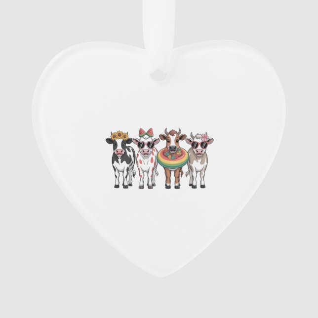 Summer Cows PNG, Beach Farm Ornament (Front)