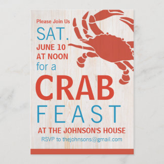 Summer Crab Feast Party Invite