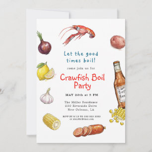 Summer Crawfish Boil Seafood invitation