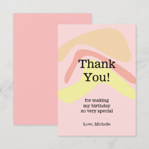 Summer Cream Pink Cute Personalized Thank You Card