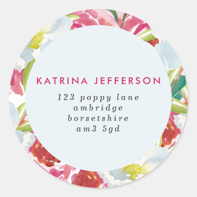 Summer Crush Rose Return Address Label (Front)