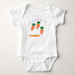 Summer Cute Carrots Yummy Baby Pink Bodysuit