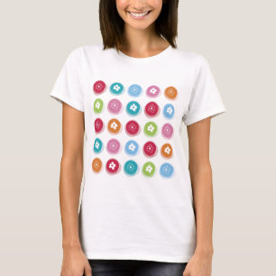 Summer Cute Daisy Flower Fuzzy Dots Colourful Fun T-Shirt