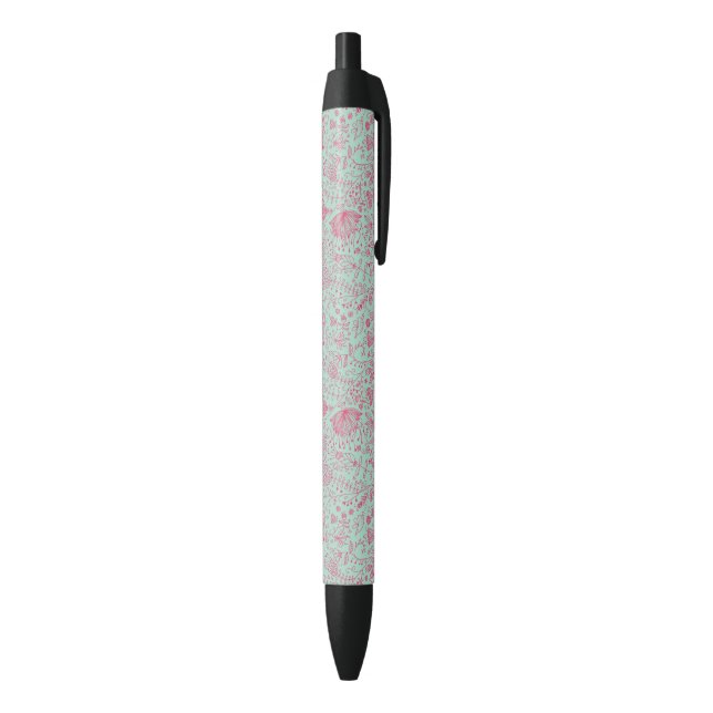 Summer cute floral pattern black ink pen (Bottom (Vertical))
