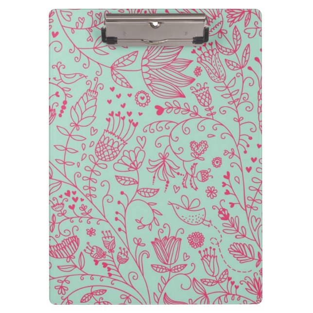 Summer cute floral pattern clipboard (Front)