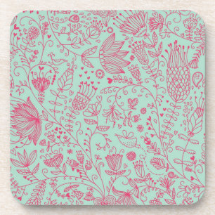 Summer cute floral pattern coaster