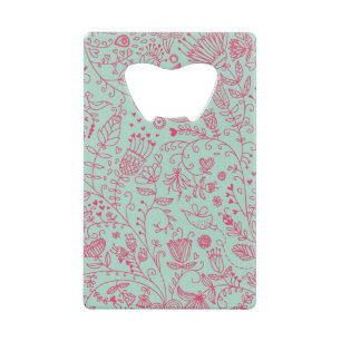 Summer cute floral pattern credit card bottle opener