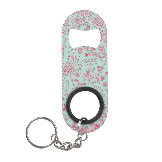 Summer cute floral pattern mini bottle opener (Front)