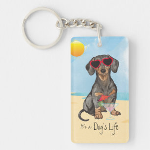 Summer Dachshund Keychain