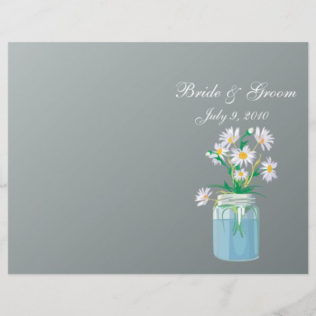 Summer Daisies Folded Wedding Program (Front)