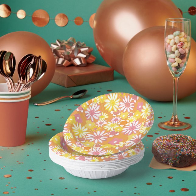 Summer Daisies Paper Bowls Paper Plate (Multi)