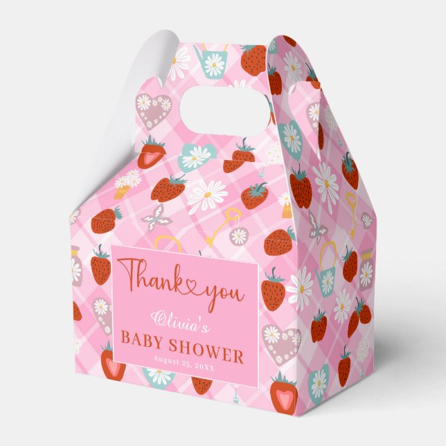 Summer Daisy Flower Berry Sweet Baby Shower  Favor Box (Front Side)