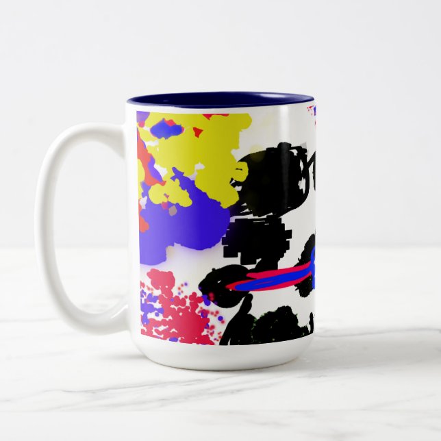 Summer Dalmation  4t july Two-Tone Coffee Mug (Left)