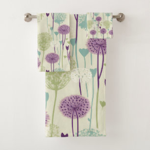 Summer Dandelion Design Bath Towel Set