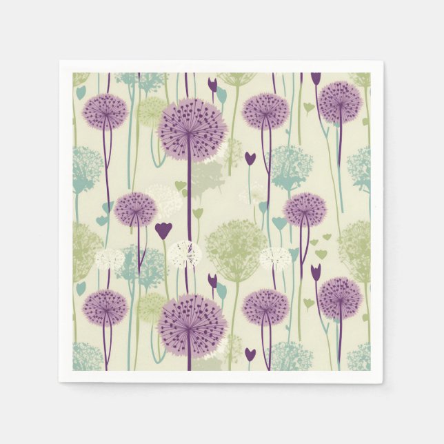 Summer Dandelion Design Napkin (Front)