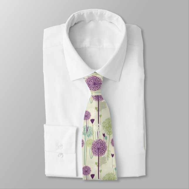 Summer Dandelion Design Tie (Tied)