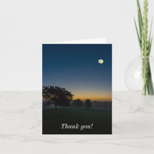 Summer Dawn With Moon Thank You Card
