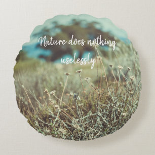 Summer Day at the Coast Round Pillow