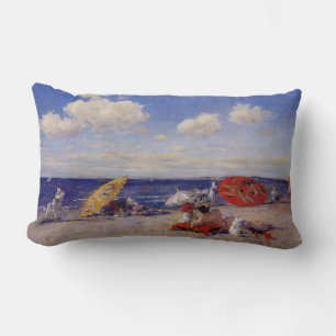 Summer Day at the Seaside (Beach Landscape) Lumbar Pillow