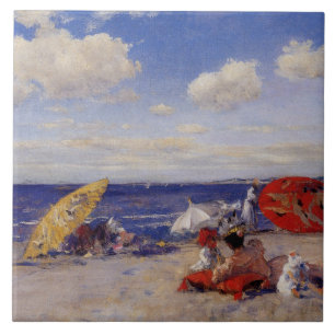 Summer Day at the Seaside (Beach Landscape) Tile