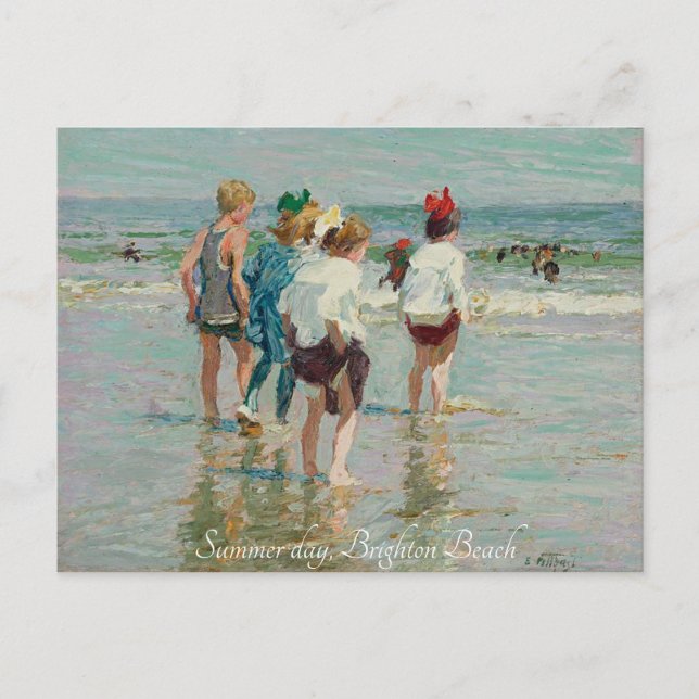 "Summer Day-Brighten Beach-EH Potthast" Postcard (Front)