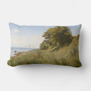 Summer Day by the Sea (by Ludvig Kabell) Lumbar Pillow