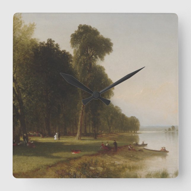 Summer Day on Conesus Lake Square Wall Clock (Front)