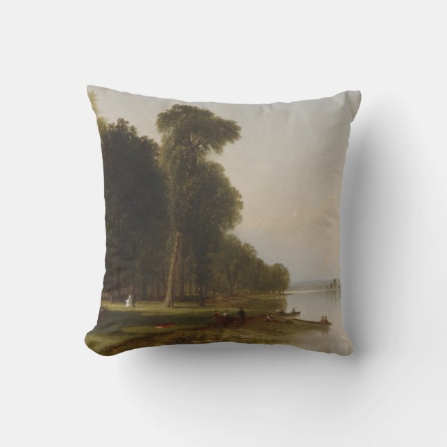 Summer Day on Conesus Lake Throw Pillow (Front)