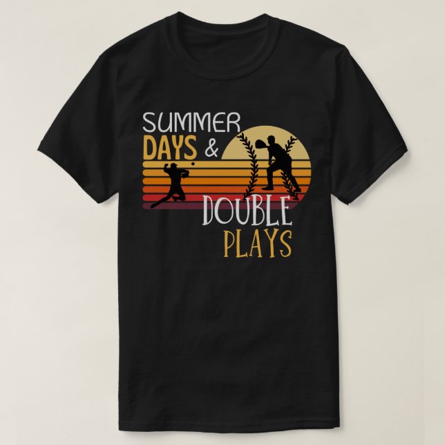 Summer days and double plays T-Shirt (Design Front)