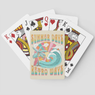 Summer days, retro ways text design playing cards